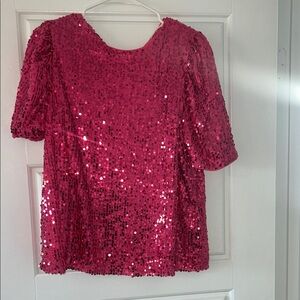Vine & Love Fuchsia Sequin Blouse